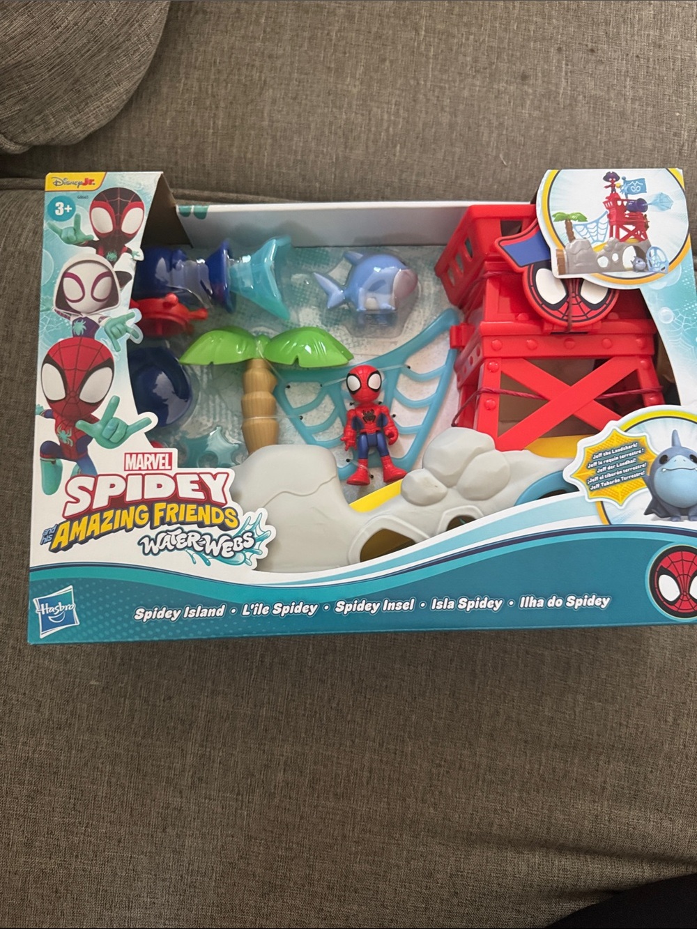 Marvel Spidey Amazing Friend WaterWebs Spidey Island Playset With Jeff The Shark